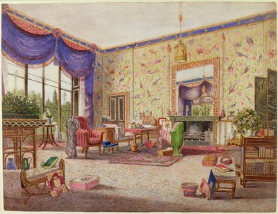 La Sala Cinese, Middleton Park, Oxfordshire, 1839 da William Alfred Delamotte